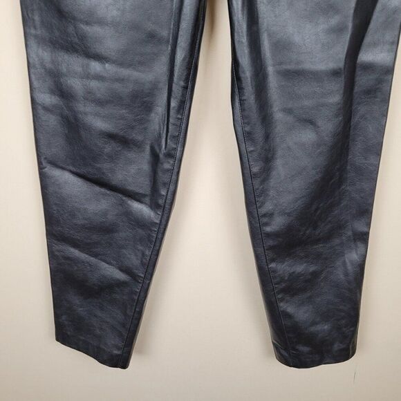 Blank NYC Faux Leather Pleated Trousers Cropped Pants Black Size 26 - Picture 4 of 14